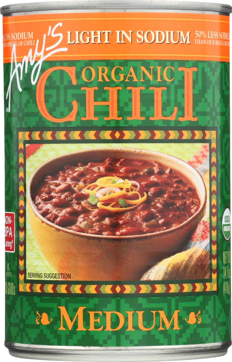 AMYS: Organic Medium Chili Light In Sodium, 14.7 oz