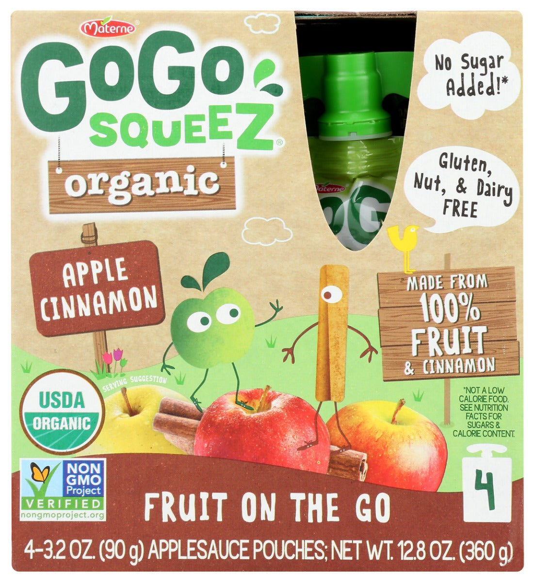 GOGO SQUEEZ: Fruit Blend Snack Apple Cinnamon 4pk, 12.8 oz