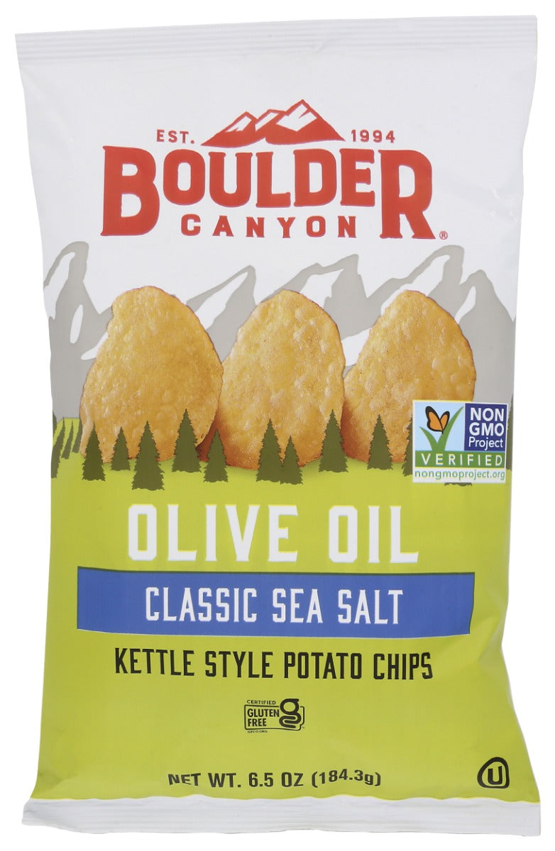 BOULDER CANYON: Olive Oil Classic Sea Salt Kettle Style Potato Chips, 6.5 oz