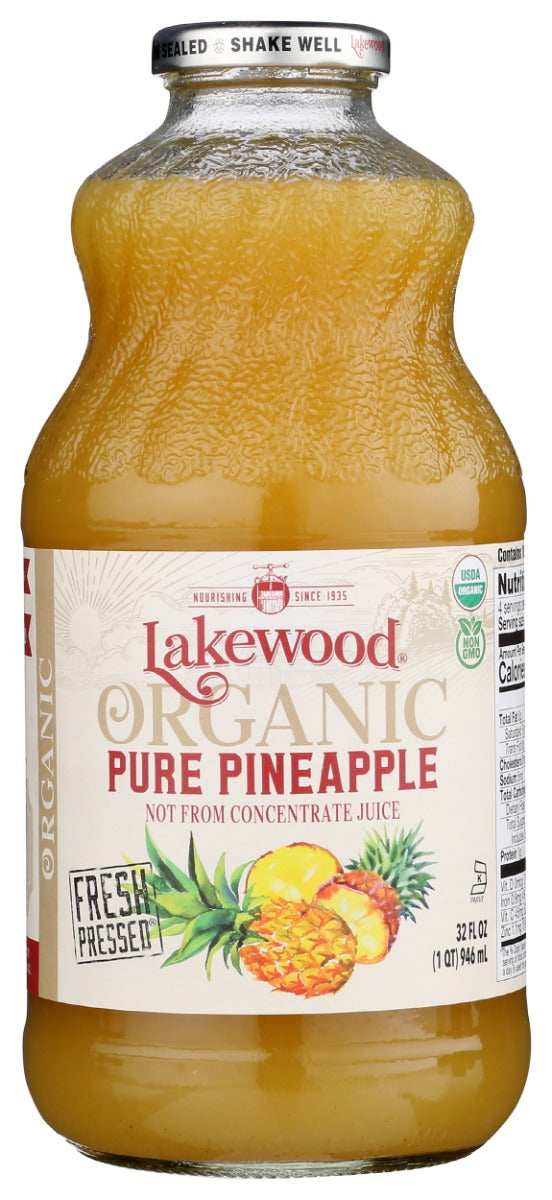 LAKEWOOD: Organic Pure Pineapple Juice, 32 fo