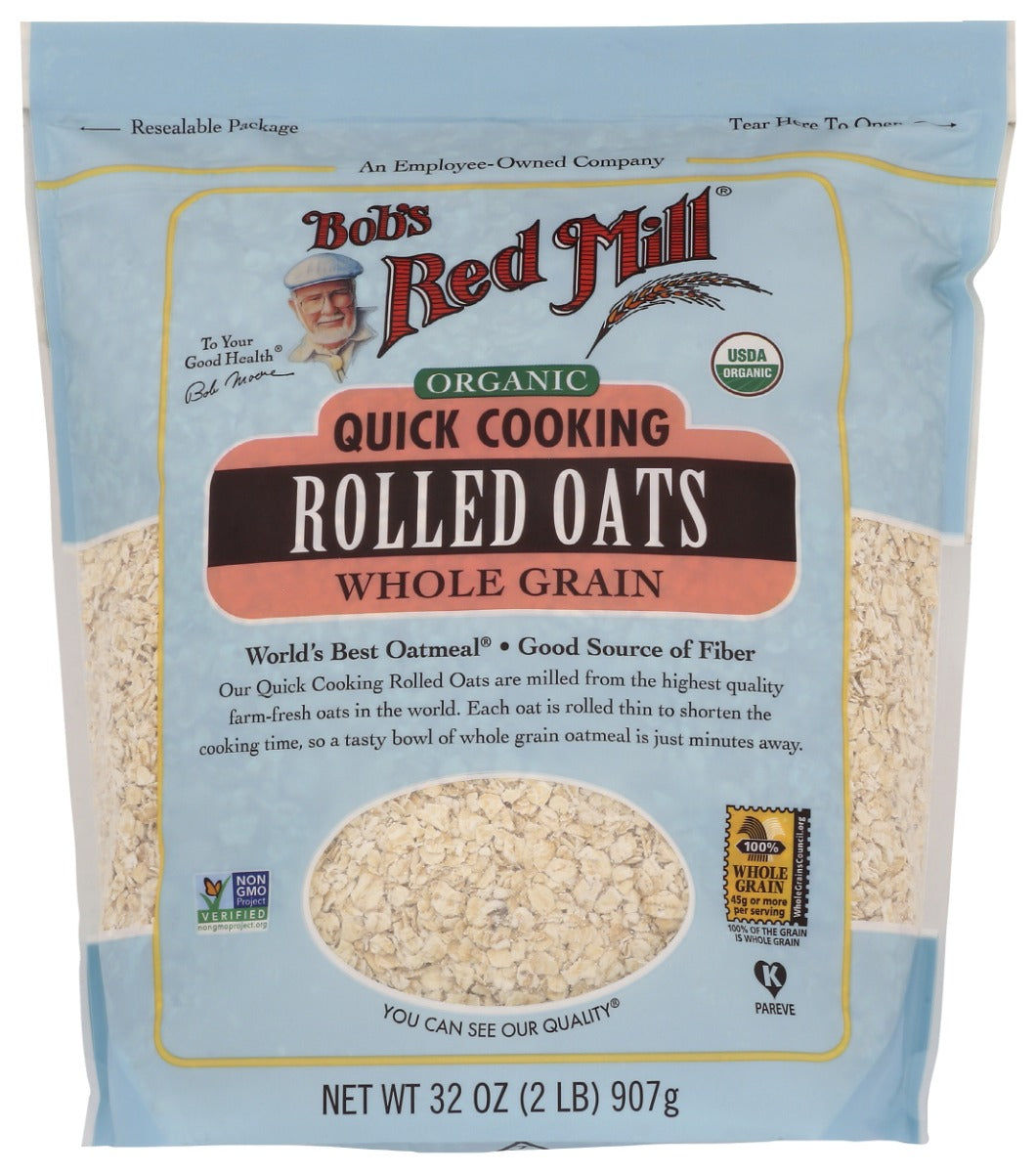 BOBS RED MILL: Organic Quick Cooking Rolled Oats, 32 oz