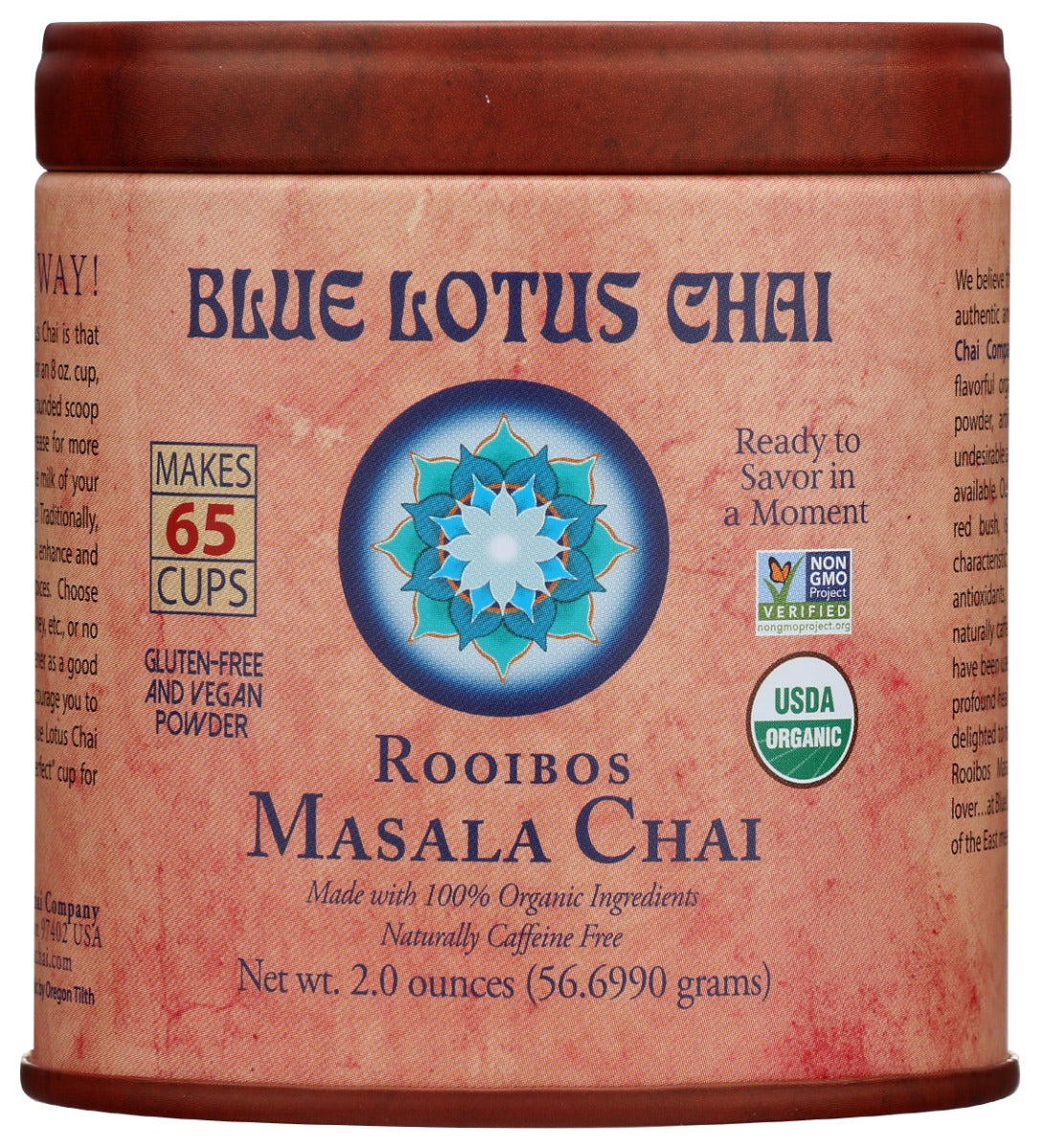 BLUE LOTUS CHAI: Organic Rooibos Masala Chai, 2 oz