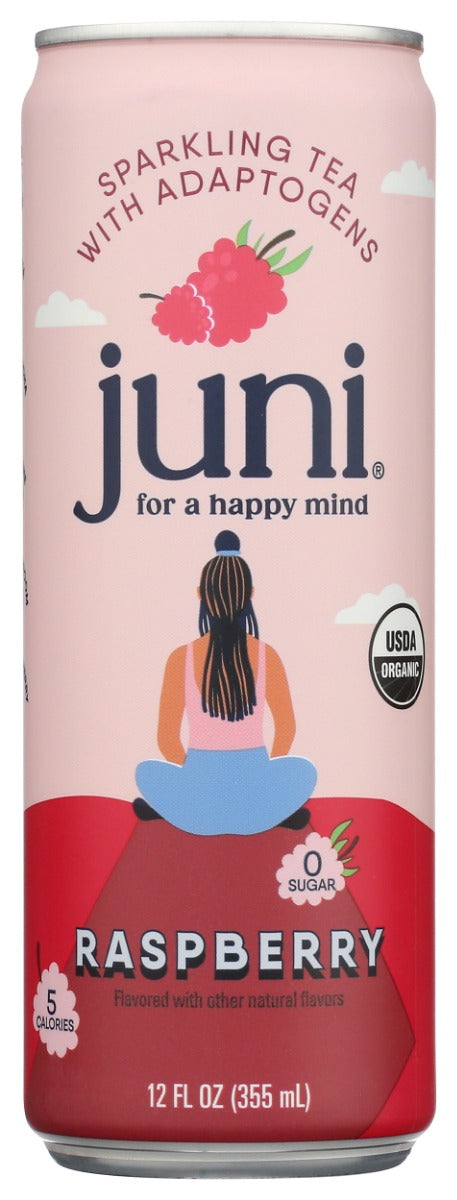 JUNI: Raspberry Sparkling Tea With Adaptogens, 12 fo