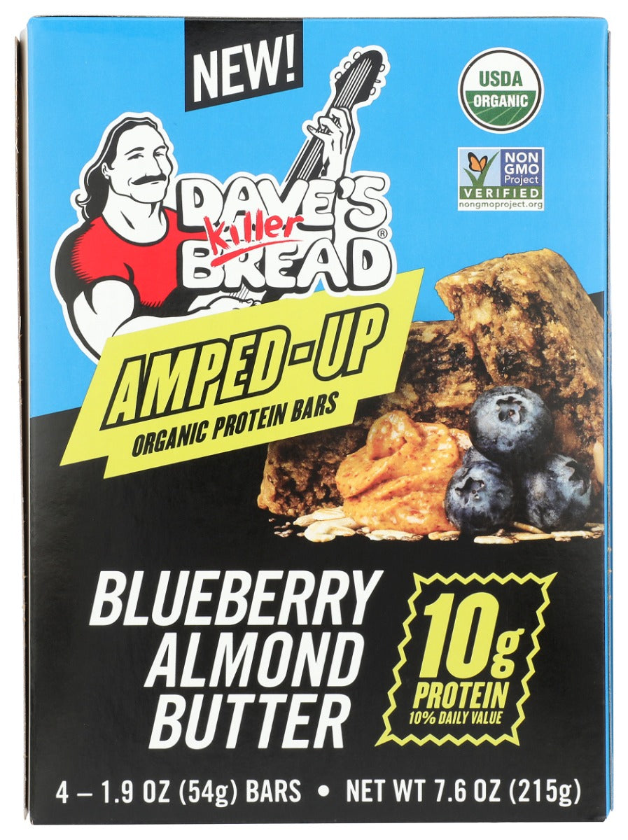 DAVES KILLER BREAD: Amped Up Blueberry Almond Butter Organic Protein Bars, 7.6 oz