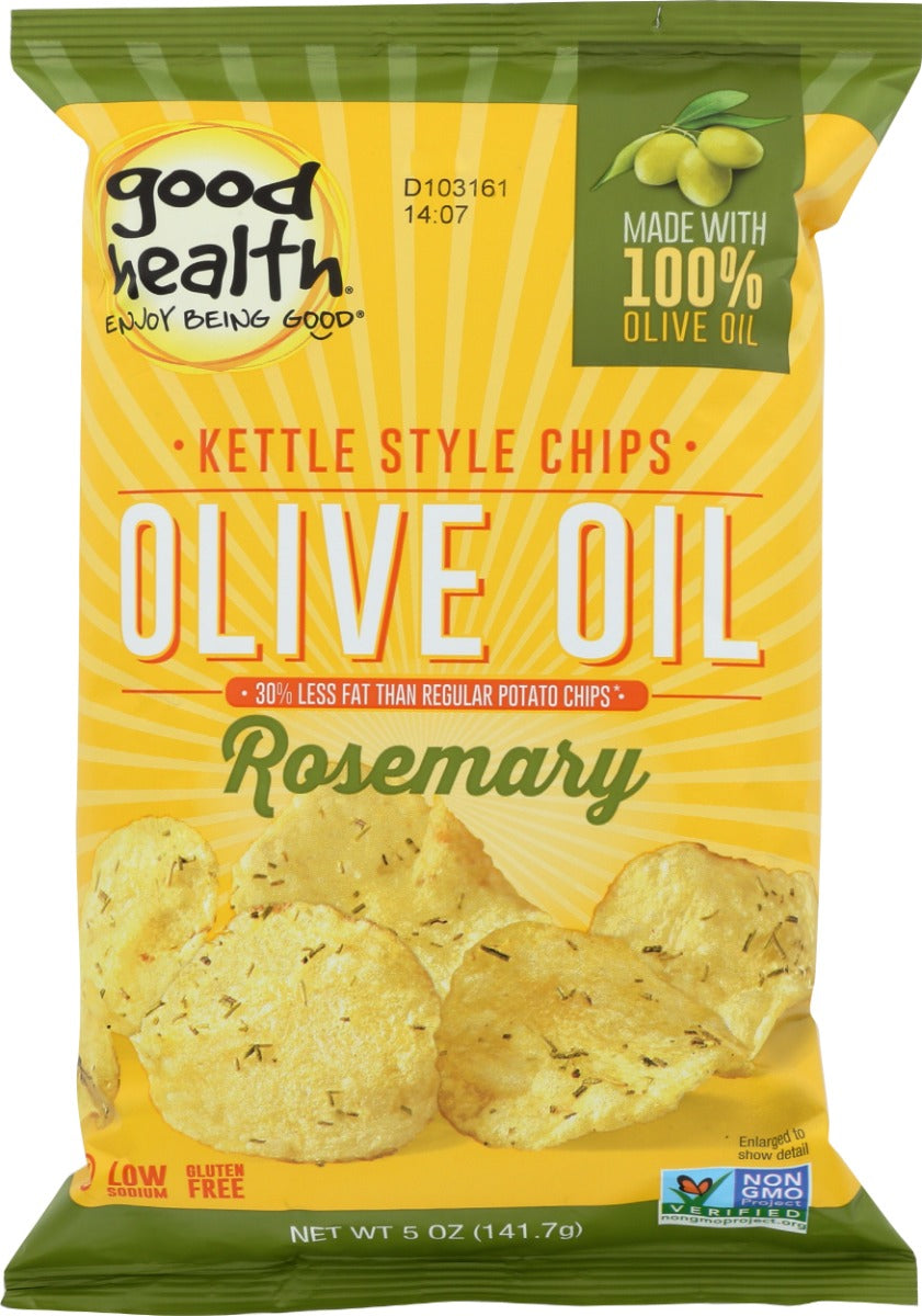 GOOD HEALTH: Kettle Style Potato Chips Olive Oil Rosemary, 5 oz