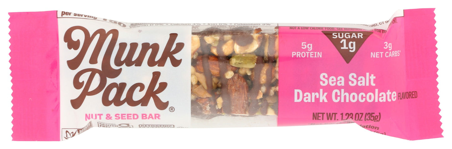 MUNK PACK: Sea Salt Dark Chocolate Nut and Seed Bar, 1.23 oz