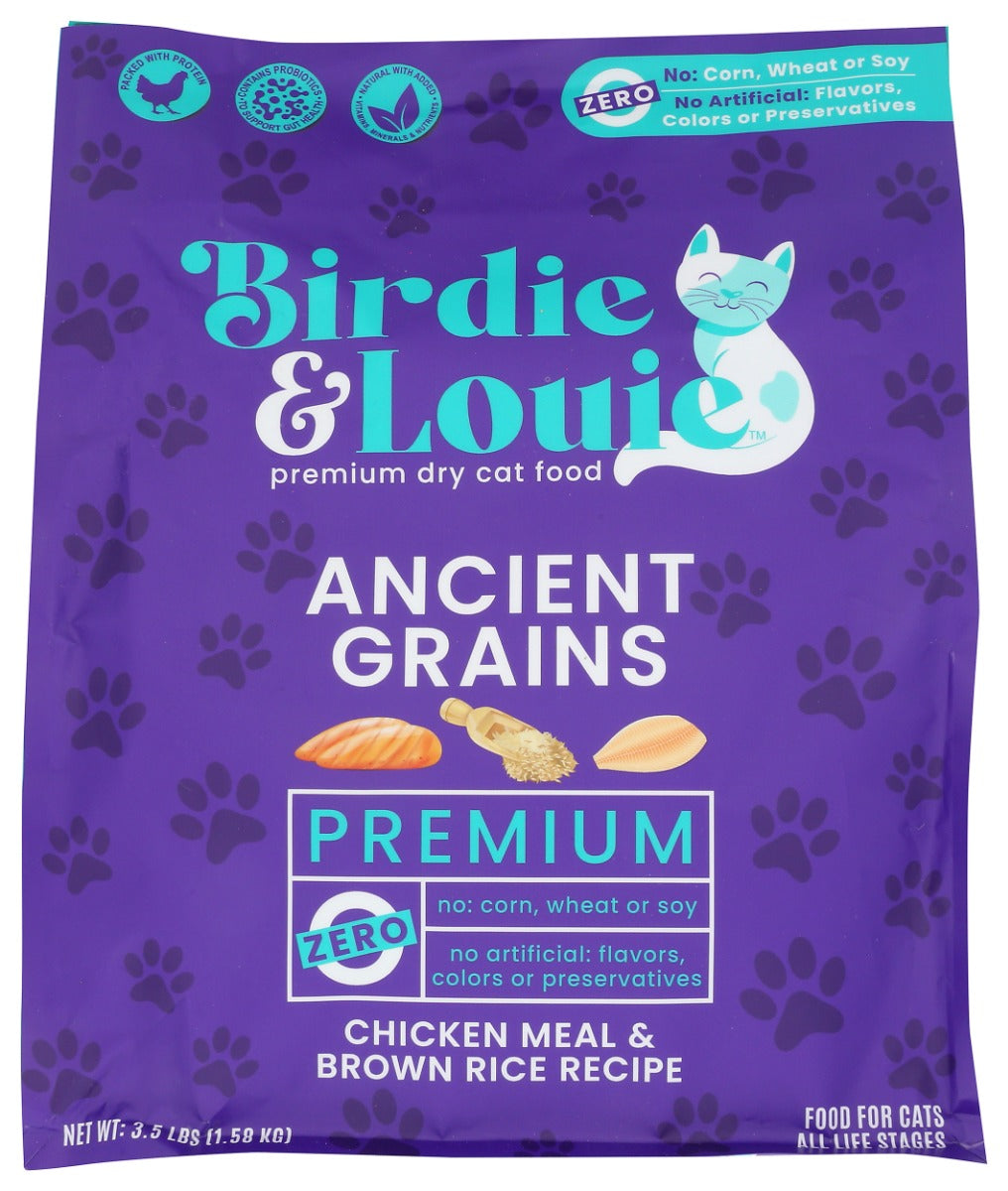 BIRDIE & LOUIE: Chicken Meal and Brown Rice Recipe Dry Cat Food, 3.5 lb