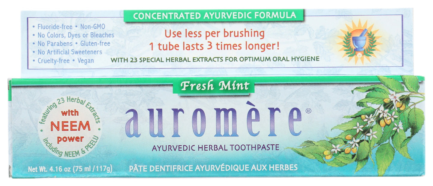 AUROMERE: Fresh Mint Ayurvedic Toothpaste, 4.16 oz