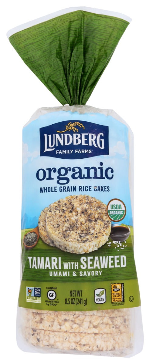LUNDBERG: Organic Tamari With Seaweed Rice Cakes, 8.5 oz