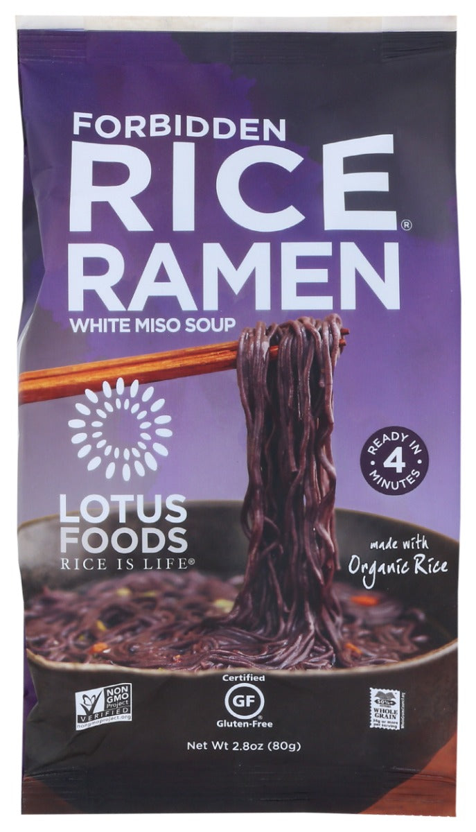 LOTUS FOODS: Forbidden Rice Ramen With White Miso Soup, 2.8 oz