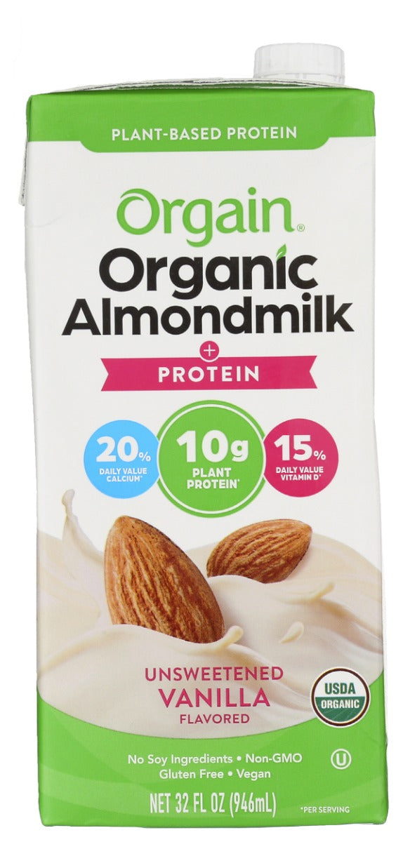 ORGAIN: Organic Protein Almond Milk Unsweetened Vanilla, 32 fo