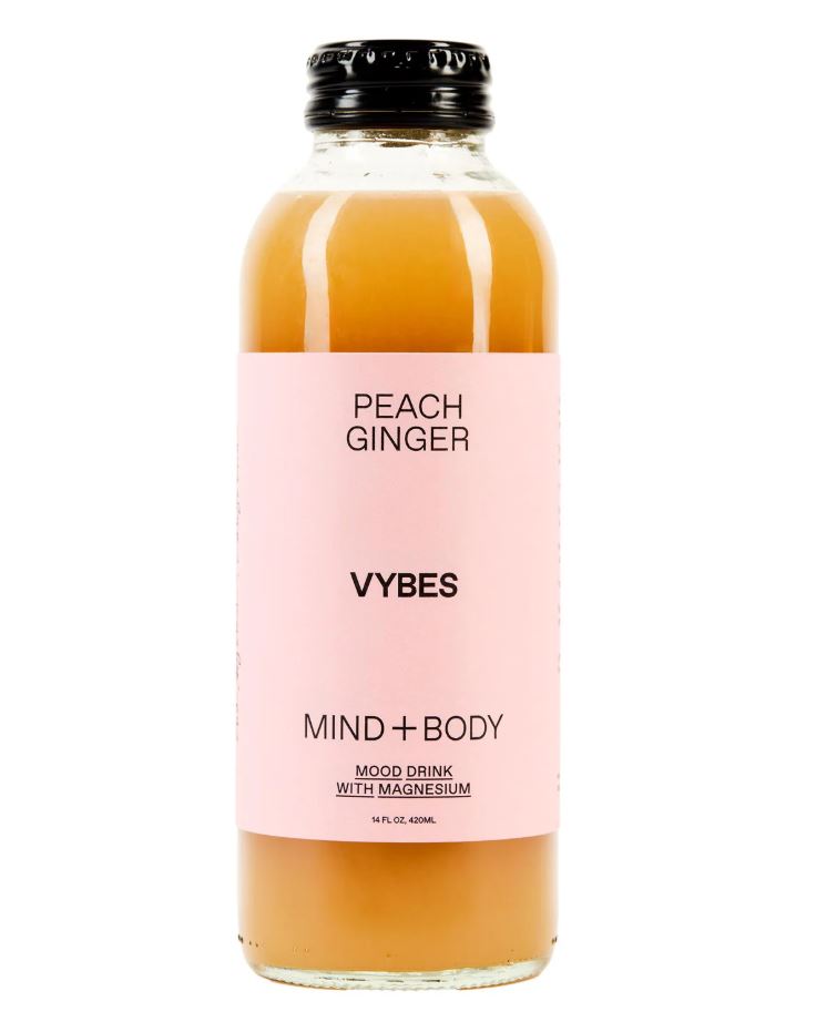 VYBES: Peach Ginger Beverage, 14 fo