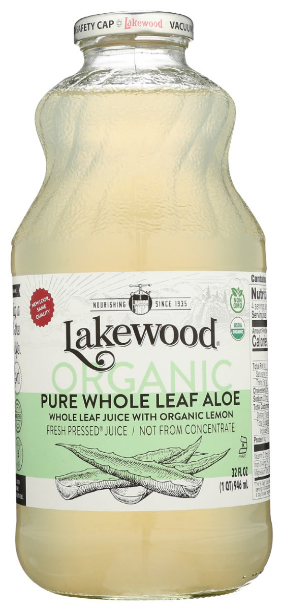 LAKEWOOD: Organic Pure Whole Leaf Aloe Juice, 32 fo