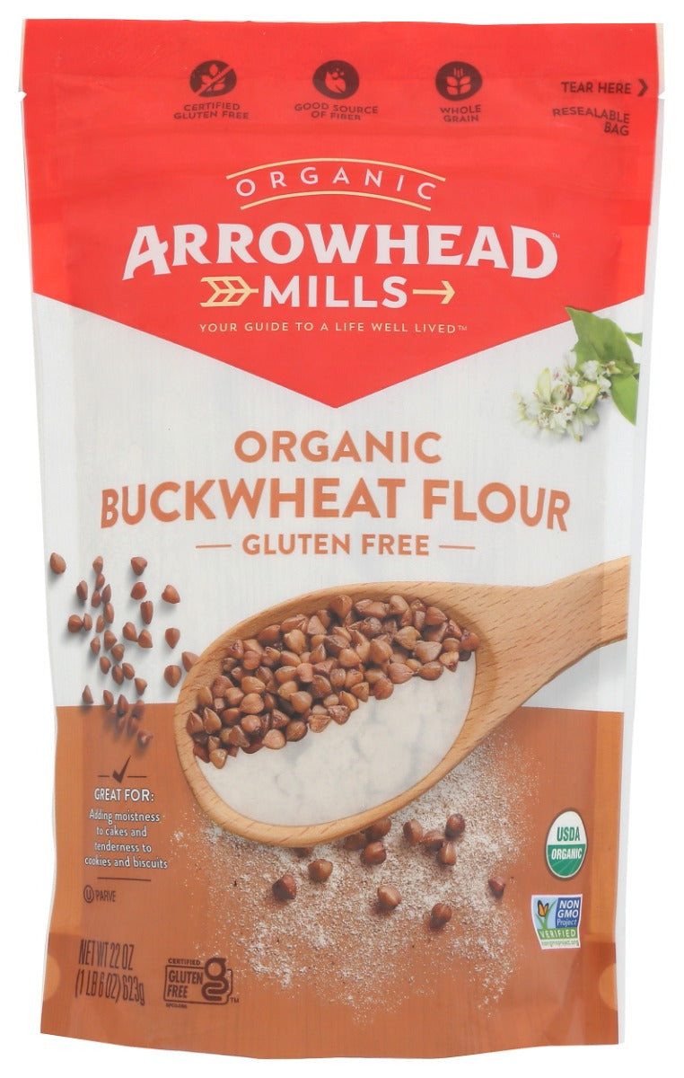 ARROWHEAD MILLS: Organic Gluten Free Buckwheat Flour, 22 oz