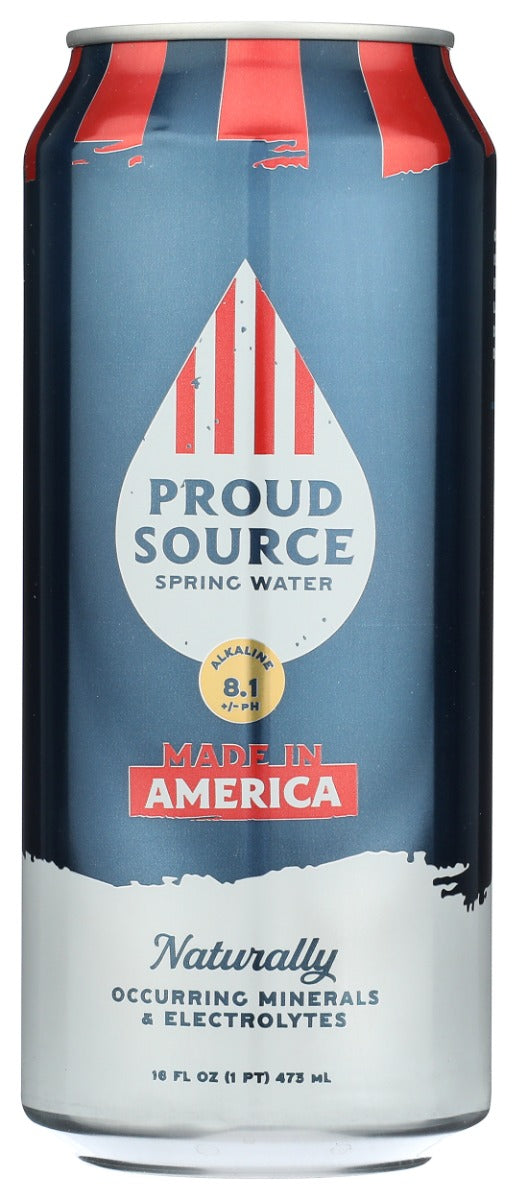 PROUD SOURCE: Made In America Alkaline Spring Water Can, 16 fo