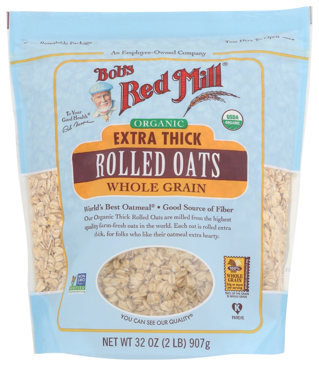 BOBS RED MILL: Organic Extra Thick Rolled Oats, 32 oz