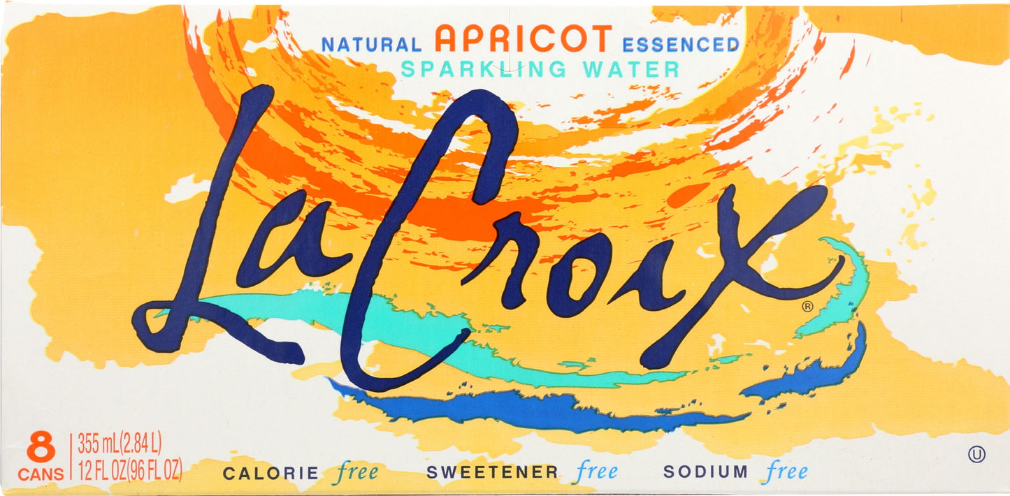 LA CROIX: Apricot Sparkling Water 8Pk, 96 fo