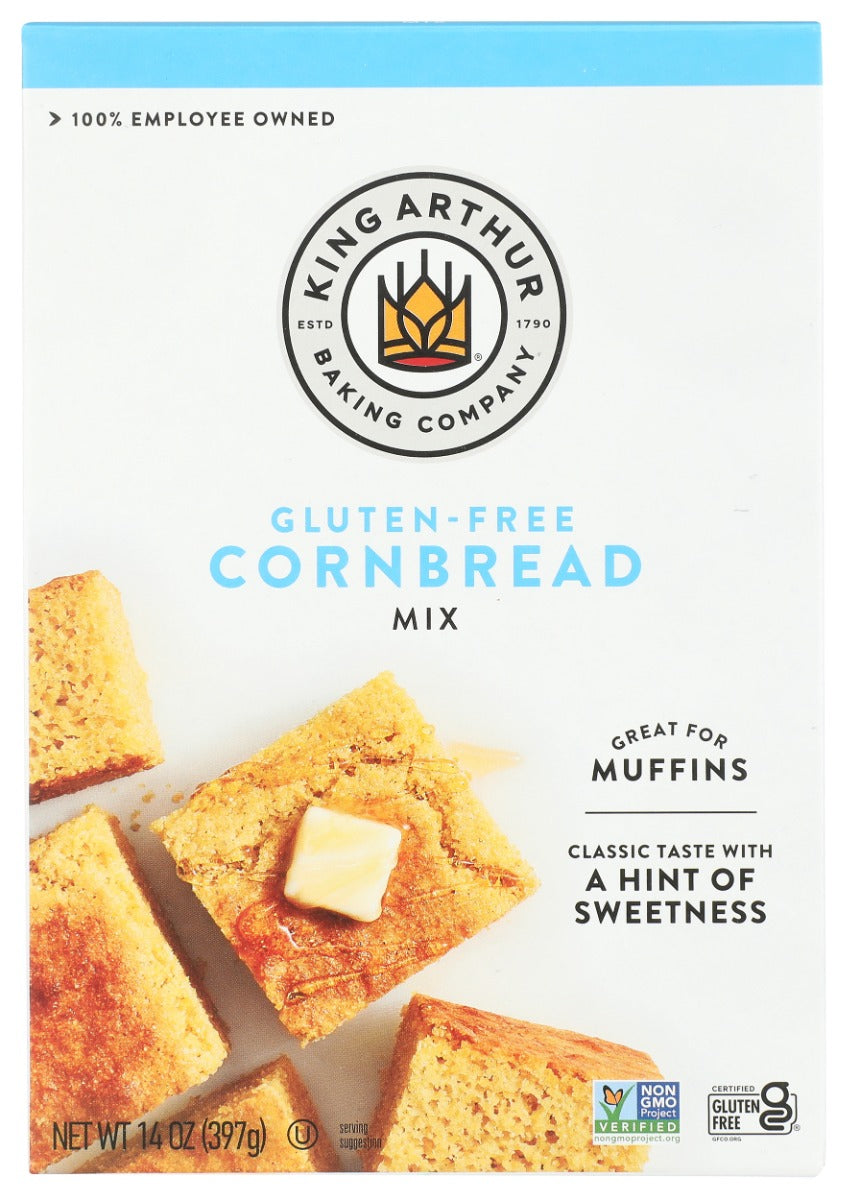 KING ARTHUR: Gluten Free Cornbread and Muffin Mix, 14 oz