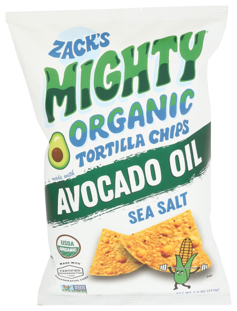 ZACKS MIGHTY: Sea Salt Organic Tortilla Chips, 7.5 oz