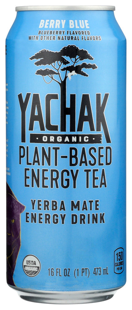 YACHAK ORGANIC: Berry Blue Yerba Mate Energy Drink, 16 fo