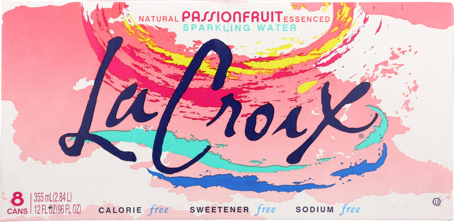 LA CROIX: Passion Fruit Sparkling Water 8 Pack, 96 oz