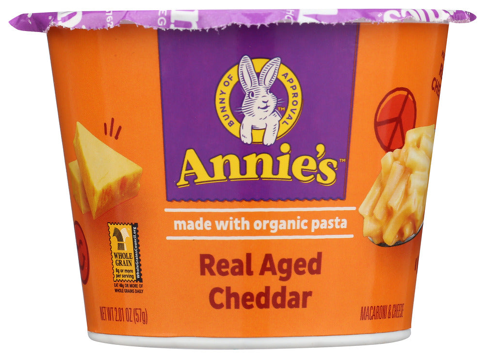 ANNIE'S HOMEGROWN: Real Aged Cheddar Microwavable Macaroni & Cheese Cup, 2.01 oz