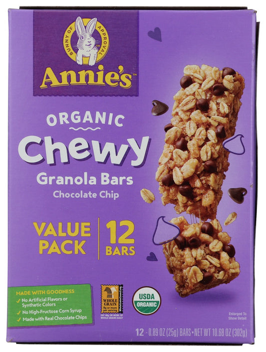 ANNIE'S HOMEGROWN: Organic Chocolate Chip Chewy Granola Bars, 10.68 oz