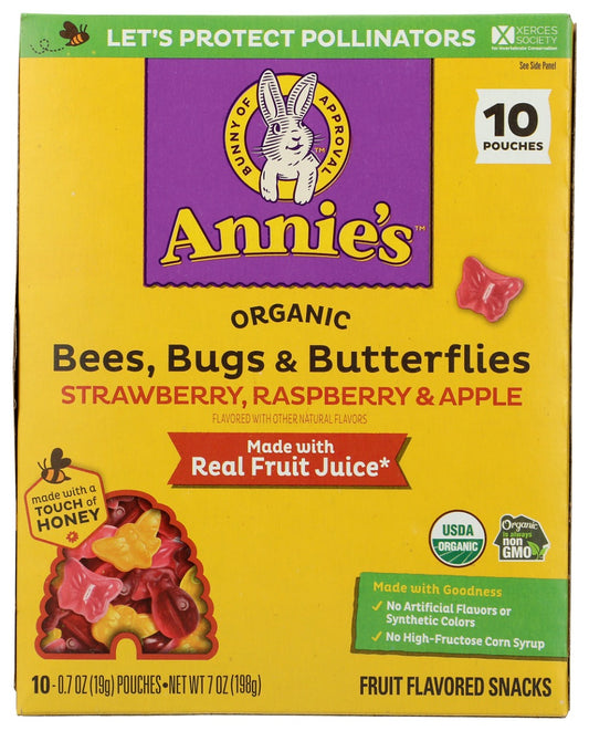 ANNIE'S HOMEGROWN: Organic Bees, Bugs & Butterflies Fruit Snacks, 7 oz