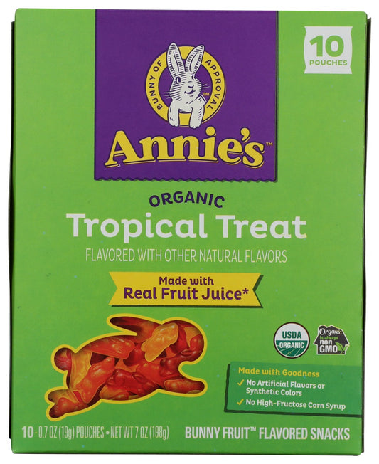 ANNIE'S HOMEGROWN: Organic Tropical Treat Bunny Fruit Snacks, 7 oz