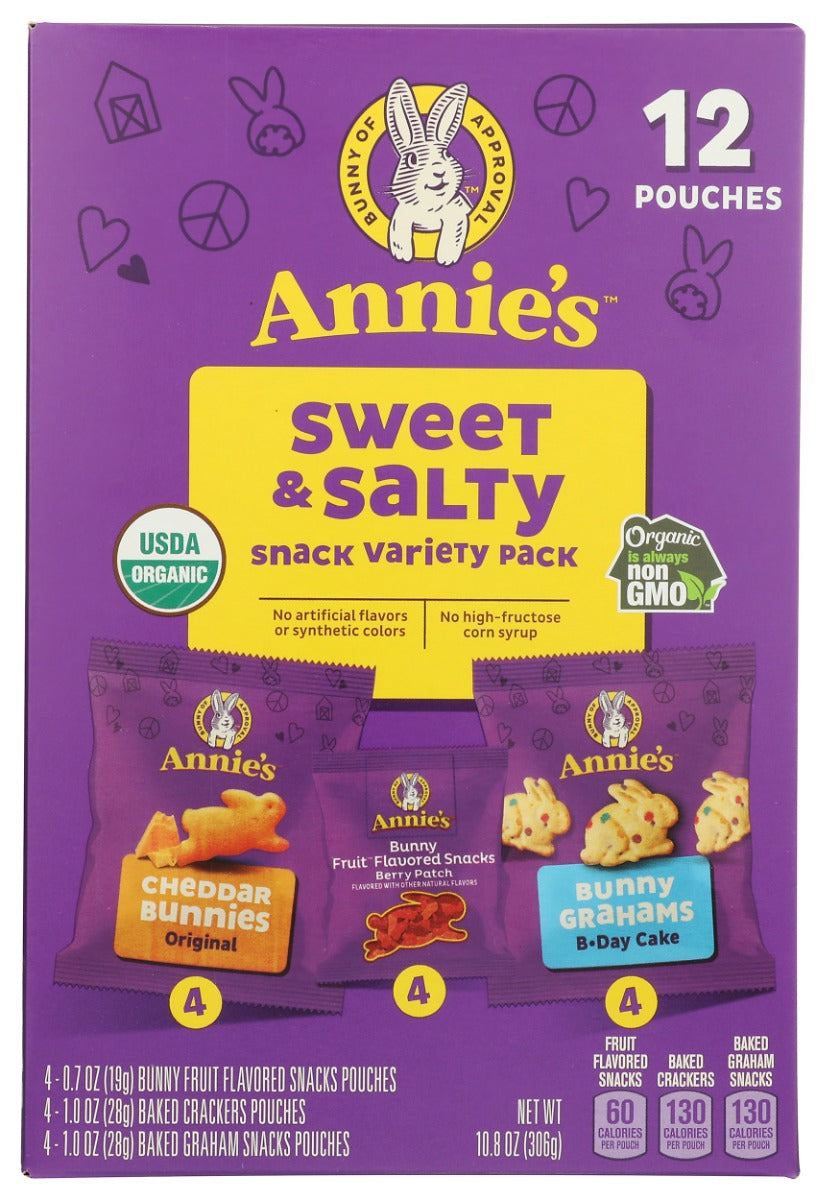 ANNIE'S HOMEGROWN: Sweet and Salty Snack Variety Pack, 10.8 oz