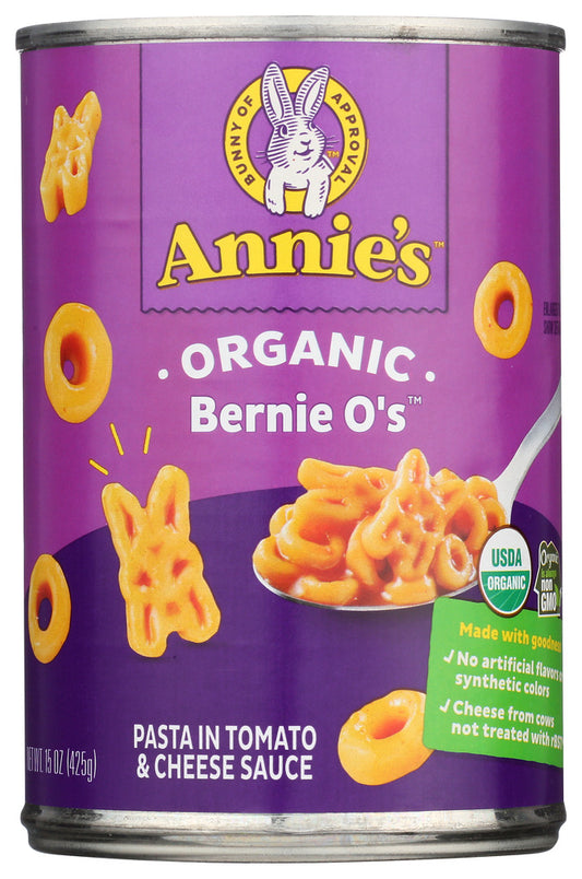 ANNIE'S HOMEGROWN: Organic Bernie O's Pasta in Tomato & Cheese Sauce, 15 Oz