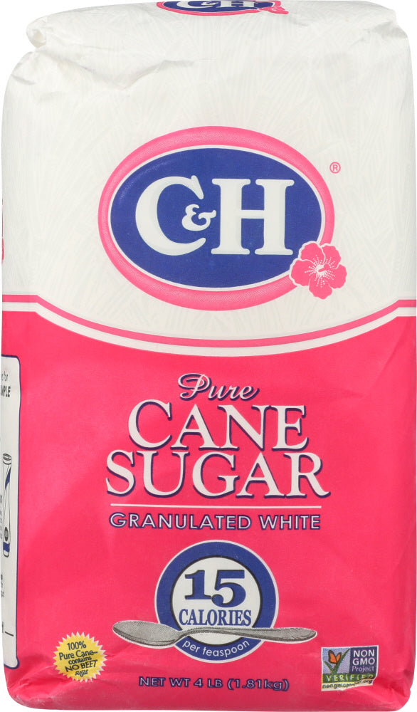 C & H: Sugar Pure Cane Granulatd, 4 LB