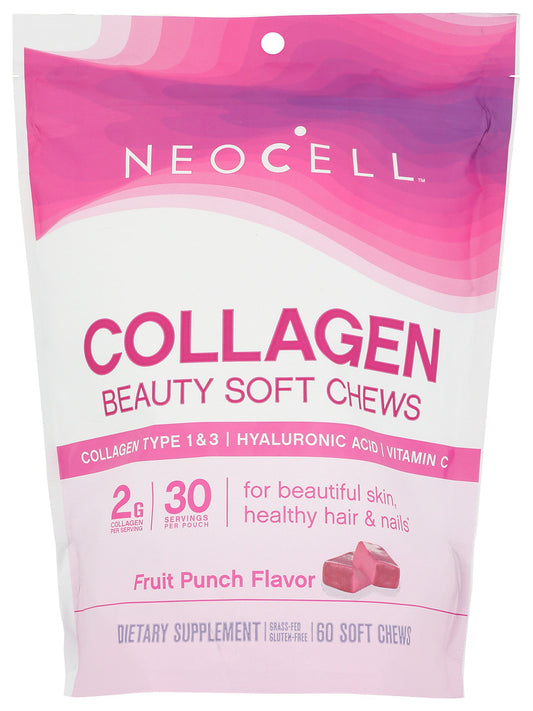 NEOCELL: Beauty Bursts Gourmet Collagen Soft Chews Super Fruit Punch, 60 pc