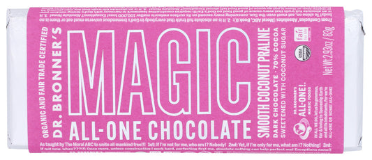 DR BRONNER: Smooth Coconut Praline Chocolate Bar, 2.93 oz
