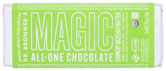 DR BRONNER: Crunchy Hazelnut Butter Chocolate Bar, 2.93 oz