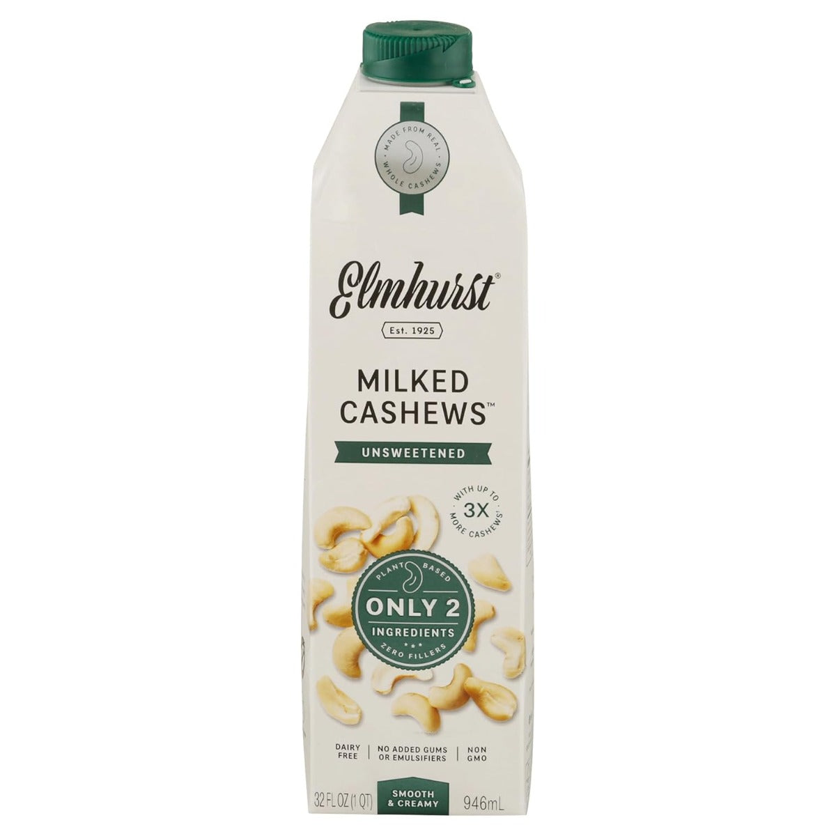 ELMHURST: Unsweetened Milked Cashews, 32 fl oz