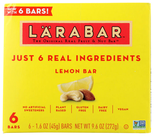 LARABAR: Bar Lemon 6 Bars, 9.6 oz
