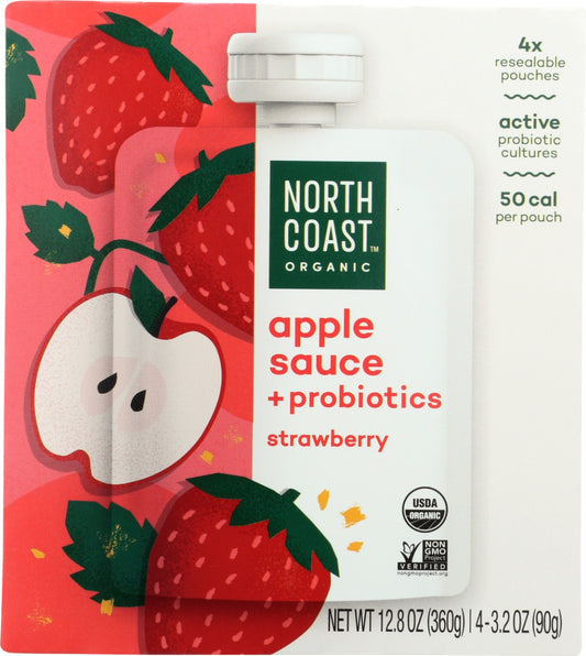 NORTH COAST: Apple Sauce Srawberry Probiotic, 12.8 oz