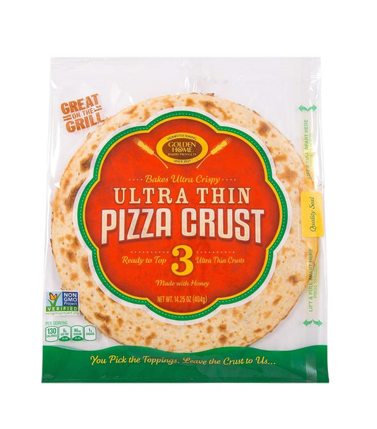 GOLDEN HOME: Ultra Crispy and Ultra Thin Pizza Crust 12-Inch, 14.25 oz