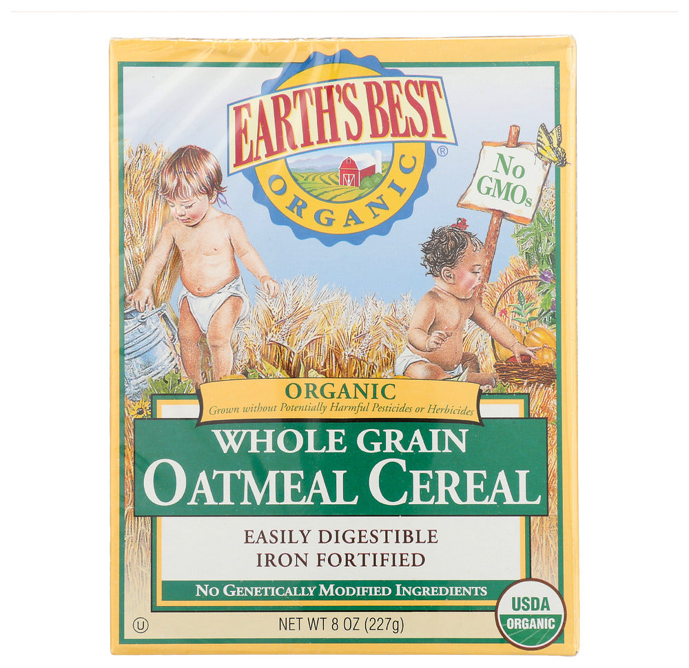 Earth's Best Organic Whole Grain Oatmeal Cereal, 8 oz