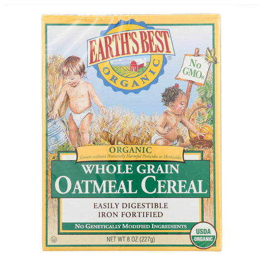 Earth's Best Organic Whole Grain Oatmeal Cereal, 8 oz