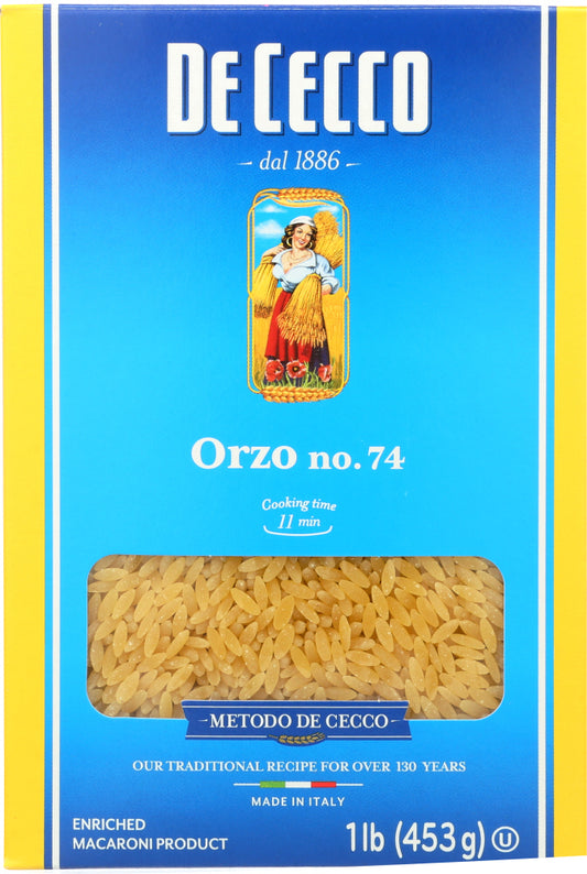 DE CECCO: Pasta Orzo, 16 oz