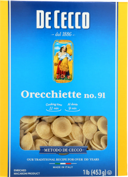 DE CECCO: Orecchiette Pasta, 16 oz