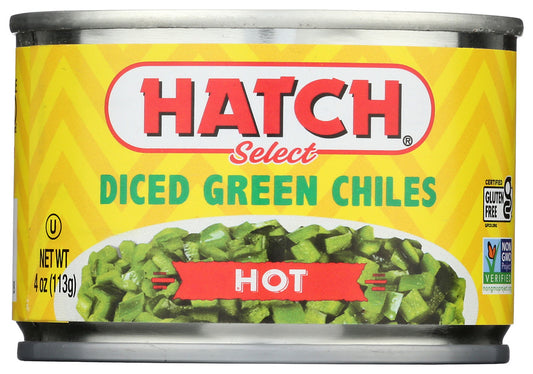 HATCH: Diced Hot Green Chilies, 4 oz