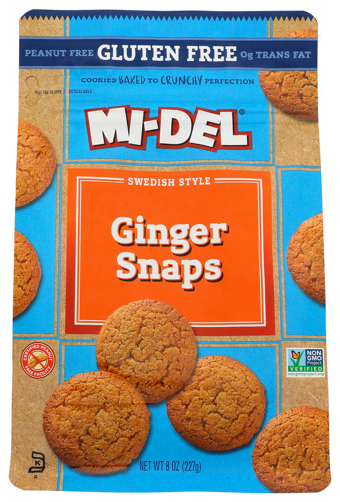 MI-DEL: Cookies Gluten Free Ginger Snaps, 8 oz