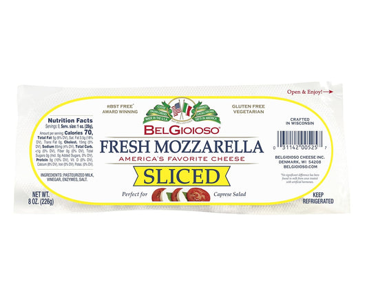BELGIOIOSO: Fresh Mozarrela Cheese Sliced 8 oz