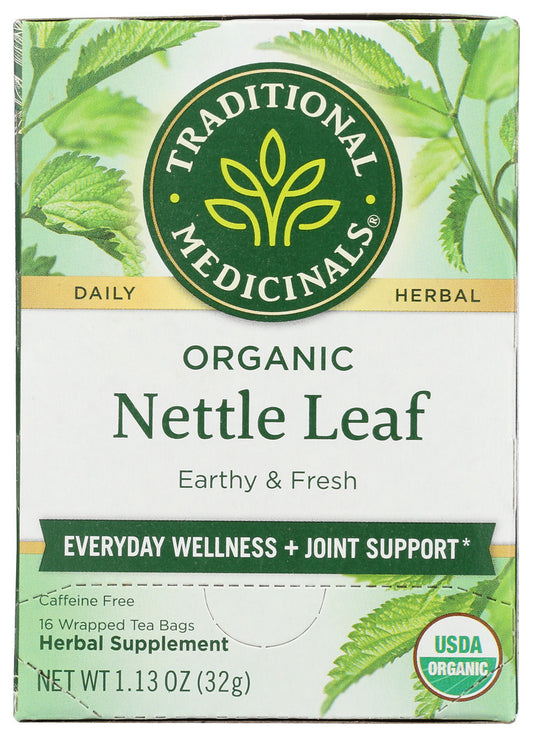 TRADITIONAL MEDICINALS: Organic Nettle Leaf Herbal Tea 16 Tea Bags, 1.13 oz