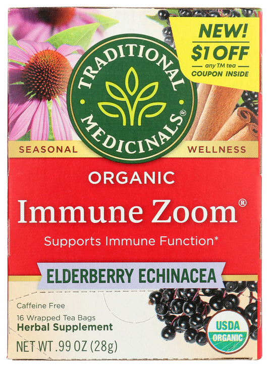TRADITIONAL MEDICINALS: Immune Zoom Elderberry Echinacea Tea, 16 bg