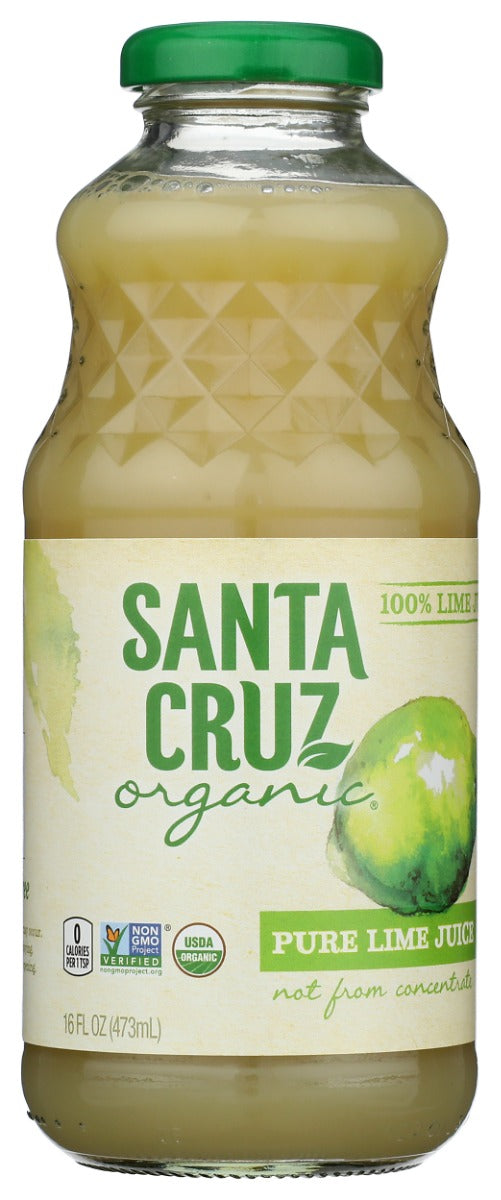 SANTA CRUZ: Organic Pure Lime Juice, 16 Oz