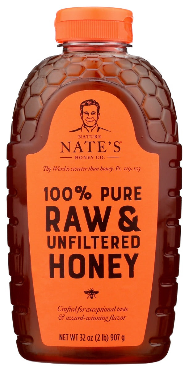 NATURE NATES: 100% Pure Raw And Unfiltered Honey, 32 oz